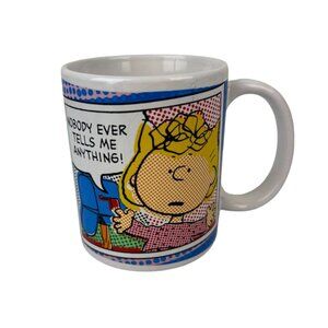 Peanuts Sally Nobody Ever Tells Me Anything Cartoon Coffee Mug Ceramic 2011